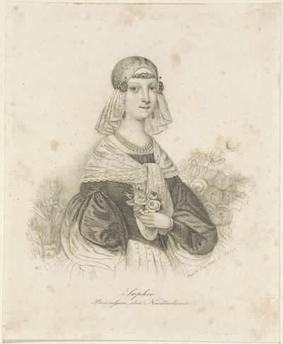 Retrato de Sofía, princesa de los Países Bajos de Auguste Hüssener