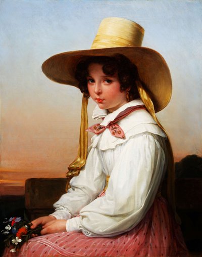 Retrato de Nency Destouches 1829 (Óleo sobre lienzo) de Auguste Jean Baptiste Vinchon