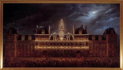 Iluminación del ayuntamiento para la fiesta del rey Luis Felipe I (1 de mayo de Auguste Jean Simon Roux