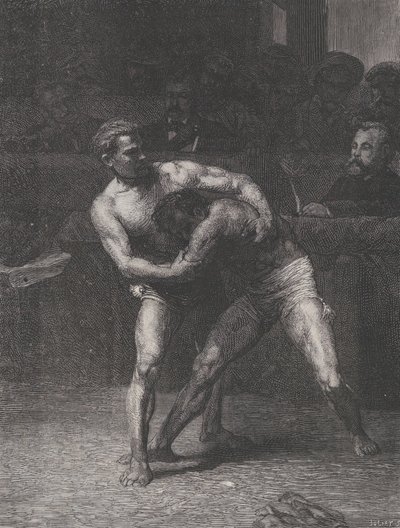 Luchadores, de Le Monde Illustré, 22 de mayo de 1875 de Auguste Joliet