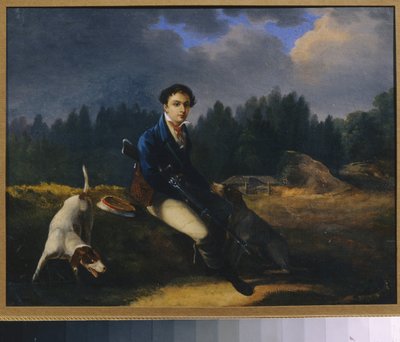 Retrato de Nikita Vsevolzhsky (1799-1862), fundador de la Sociedad de la Lámpara Verde. (Sociedad literaria rusa). Pintura de Auguste Joseph Desrnod (1788-1840), óleo sobre lienzo de Auguste Joseph Desarnod