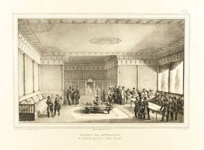 Firma del tratado de Adrianópolis en el antiguo Palacio de Edirne, 1834 de Auguste Joseph Desarnod