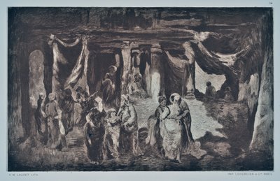 Bazar en Oriente (dibujo) de Auguste Lauzet
