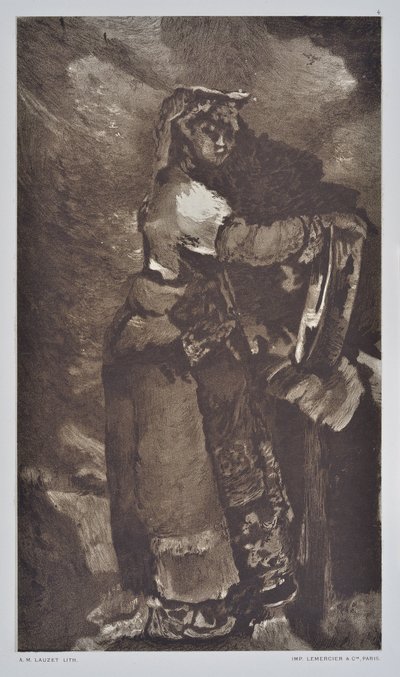 Estudio del italiano (dibujo) de Auguste Lauzet