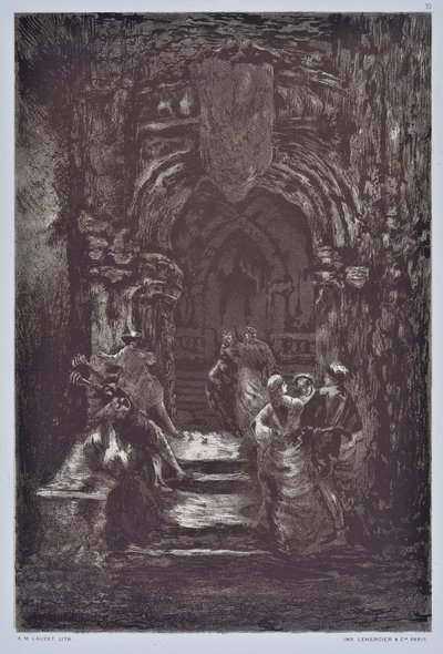 La escalera (dibujo) de Auguste Lauzet