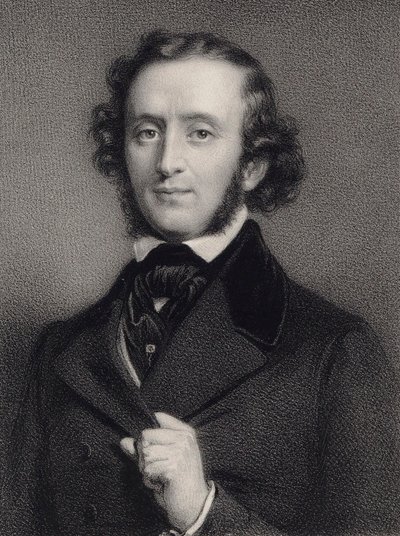Retrato del pianista y compositor Felix Mendelssohn Bartholdy 1809-1847 de Auguste Lemoine