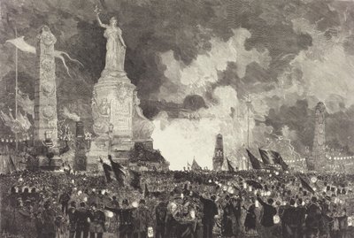 14 de julio. Iluminación de la Plaza de la República, 1883 de Auguste Lepere