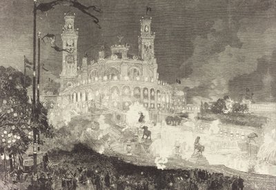 14 de julio. Iluminación del Palacio del Trocadéro, 1883 de Auguste Lepere