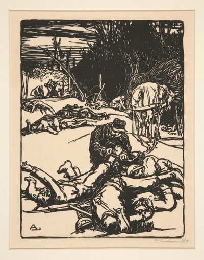 Apr?s le combat (Después de la batalla), de La Guerre de 1914, primera serie, n.º 14 de Auguste Lepere