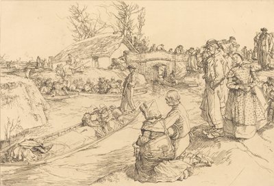 Entierro en el pantano de Vendeen de Auguste Lepere