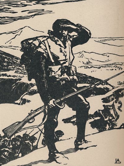 Chasseur Alpin mirando la llanura del Rin, 1919 de Auguste Louis Lepère