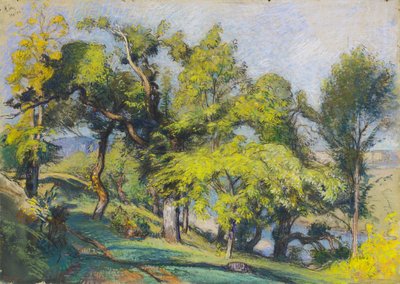 Castaños sobre un río de Auguste Lepere