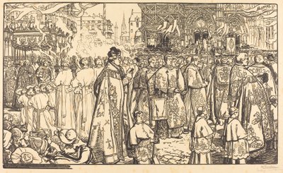 Procesión del Corpus Christi en Nantes de Auguste Lepere