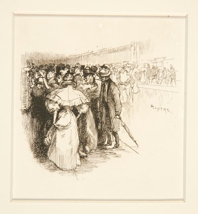 Multitud en la taquilla (?) de Auguste Lepere
