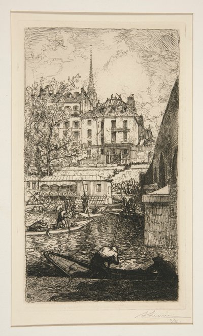 D?molition de la maison de Sabra, pr?s du Palais de Justice (Demolición de la Casa de Sabra, cerca del Palacio de Justicia) de Auguste Lepere