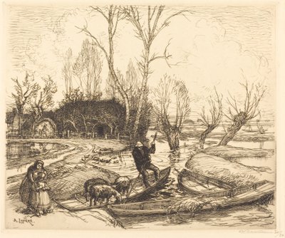 En el pantano inundado - El pastor de Auguste Lepere