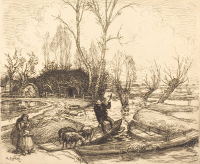En el pantano inundado - El pastor, 1911 de Auguste Lepere