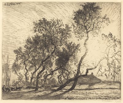 La granja de álamos de Holanda de Auguste Lepere