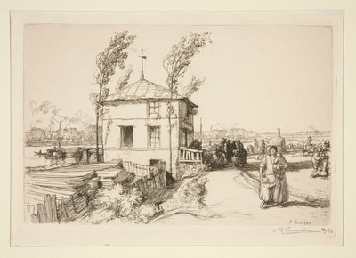 La guinguette, camino a Billancourt de Auguste Lepere