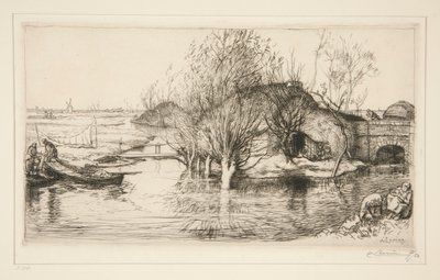 La masure inond?e (Vend?e) (La choza inundada [Vendée]) de Auguste Lepere