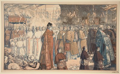 ¿Procesión del Corpus Christi? Nantes (La Procesión del Corpus Christi en Nantes) de Auguste Lepere
