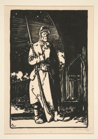 Le G. V. C. (Guardias de los canales de comunicación), de La guerra de 1914, primera serie, núm. 9 de Auguste Lepere