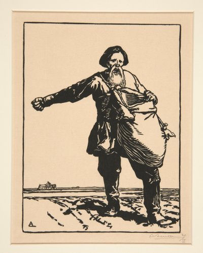 El campesino ruso, de La guerra de 1914, primera serie, núm. 2 de Auguste Lepere
