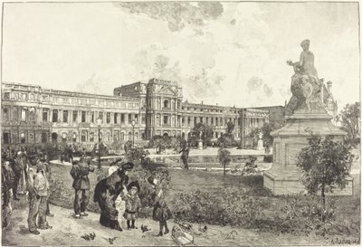 Las ruinas del Palacio de las Tullerías antes de su demolición de Auguste Lepere