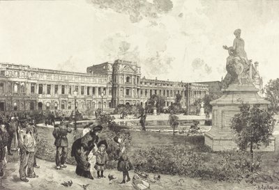 Las ruinas del Palacio de las Tullerías antes de su demolición, 1883 de Auguste Lepere