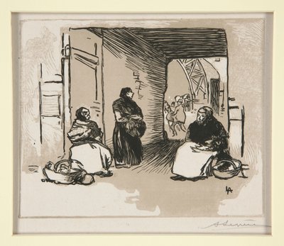 Comerciantes con Cestas, Rue Montorgueil (Comerciantes con Cestas, Rue Montorgueil) de Auguste Lepere