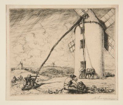 Molino de viento de Chapelles (Vendée) de Auguste Lepere