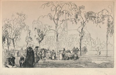 Notre Dame vista desde el Quai Montebello, 1915 de Auguste Louis Lepère