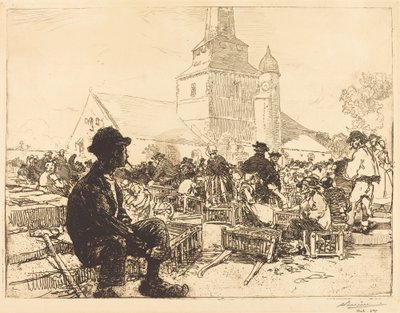 Mercado de Aves en St.-Jean-de-Mont (Marché à la volaille, à St.-Jean-de-Mont) de Auguste Lepere