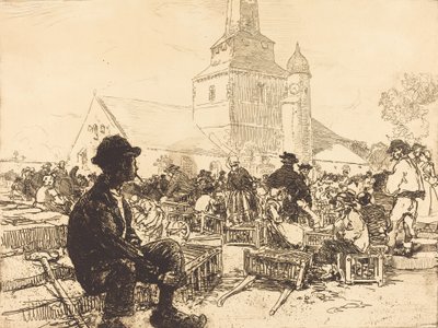 Mercado de Aves en St.-Jean-de-Mont, 1892 de Auguste Lepere