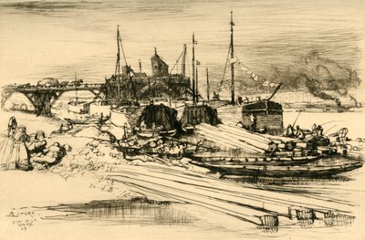 Quai De La Gare: Descarga Pública, 1908 de Auguste Louis Lepère