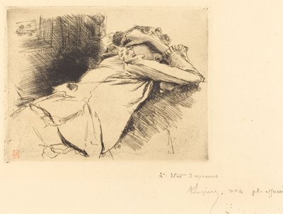 Mujer reclinada durmiendo de Auguste Lepere