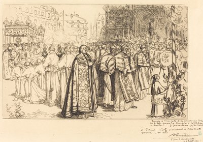 Retorno de la procesión a la catedral de Nantes de Auguste Lepere