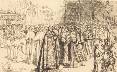 Retorno de la Procesión a la Catedral de Nantes, 190 de Auguste Lepere