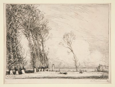 Cortina de álamos (Vendée) de Auguste Lepere
