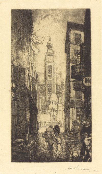 Rue de la Montagne-Sainte-Genevieve, París de Auguste Lepere