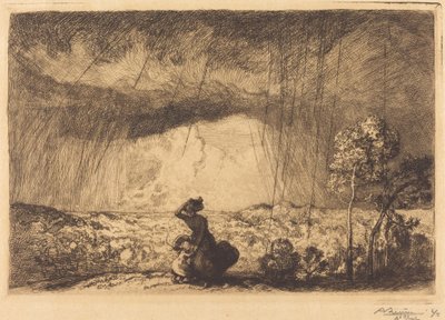 Tormenta en la Duna, Vendee de Auguste Lepere