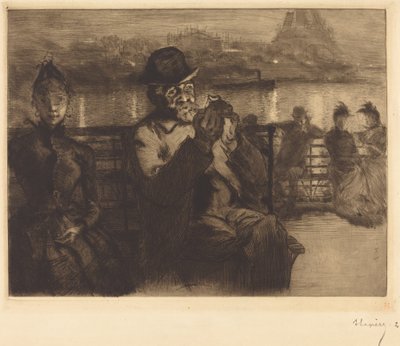 En el Sena, de noche de Auguste Lepere