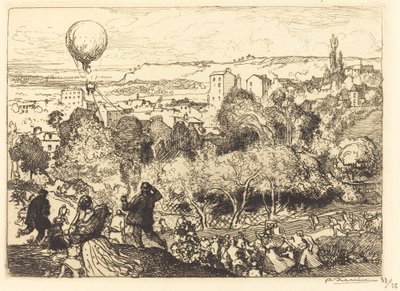 El globo que cae, en Pre-Saint-Gervais de Auguste Lepere
