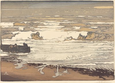 Olas desplegadas, inundación de septiembre, 1901 de Auguste Lepere