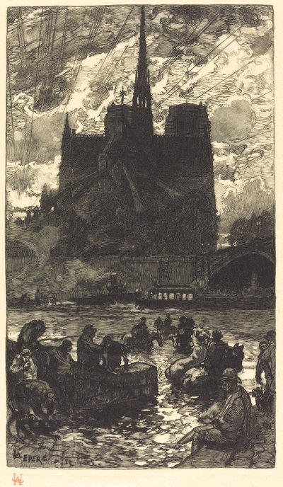 Lugar de abrevadero detrás de Notre-Dame de Auguste Lepere