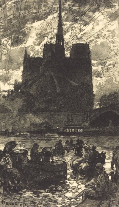 Lugar de Abrevadero detrás de Notre-Dame de Auguste Lepere