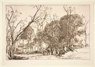 ?t? de la Saint-Martin, la noce qui passe (Summer of Saint-Martin, the Past Nuptials) de Auguste Lepere