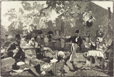 Le Cabaret du Coq de Bruyère au Bois de Meudon de Auguste Lepère after Daniel Vierge