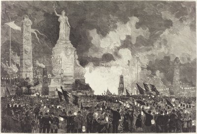 14 de julio. Iluminación de la Plaza de la República de Auguste Lepère after Henri Louis Scott