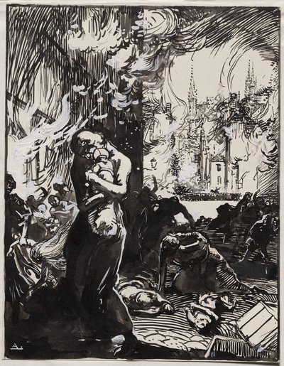 El fuego de Lovaina de Auguste Louis Lepère